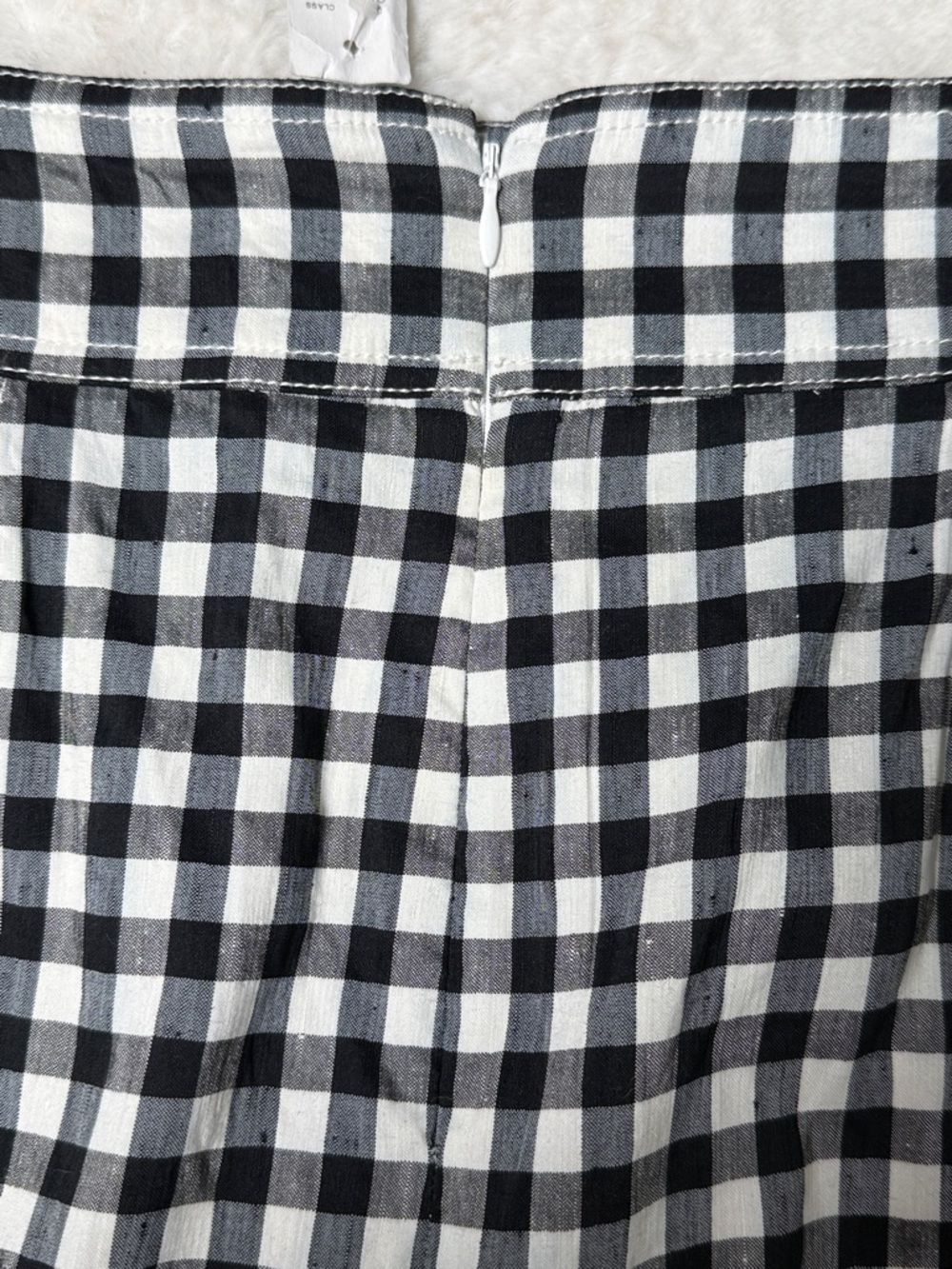 J Crew No 2 Linen Stretch Gingham Check Pencil Skirt 6 Black White Classic NEW - Picture 14 of 17